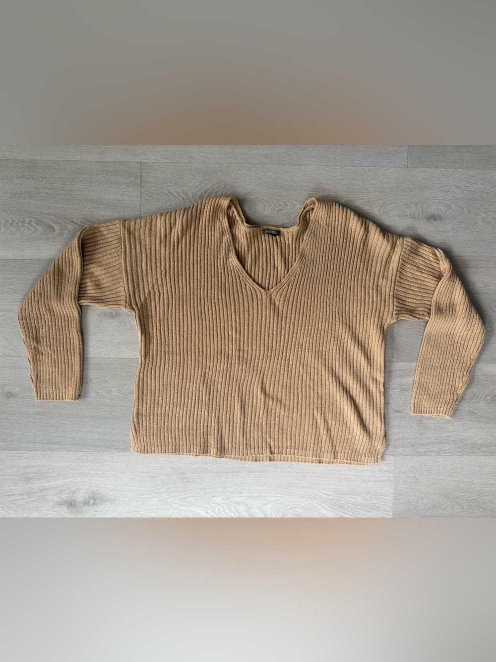 Ribbed Knit top  in Tan